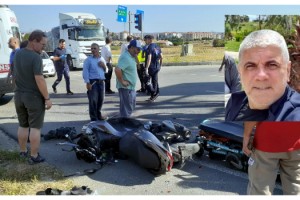 Otobüsün çarptığı motosikletin sürücü öldü, eşi yaralandı
