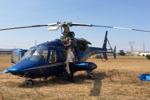 Helikopter tarlaya zorunlu iniş yaptı