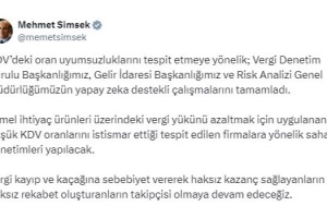 Bakan Şimşek: KDV istismarına karşı saha denetimleri yapılacak