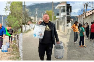 Mahalle muhtarından 'Köyümü seviyorum, sokağımı boyuyorum' etkinliği