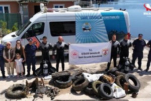 Denizden araç lastikleri ile demirler çıktı