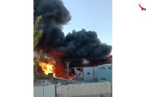 Hayrabolu'da parfüm fabrikasında korkutan yangın