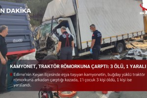 Kamyonet, traktör römorkuna çarptı: 3 ölü, 1 yaralı