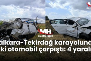 Malkara-Tekirdağ karayolunda iki otomobil çarpıştı: 4 yaralı