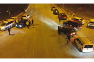 Keşan’da polisten dronlu şok uygulama