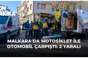 Malkara'da motosiklet ile otomobil çarpıştı: 2 yaralı