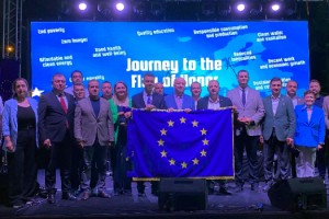 Çorlu, Avrupa Şeref Bayrağı Ödülü'nü törenle aldı