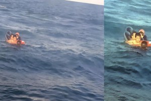 Şişme botla denizde mahsur kalan 3’ü çocuk, 4 kişi kurtarıldı