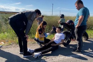 Tekirdağ'da otomobille çarpışan motosikletteki 2 kişi yaralandı