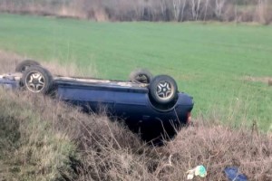 Malkara’da takla atan otomobilde sürücü yaralandı