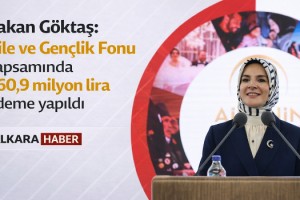 Bakan Göktaş: Aile ve Gençlik Fonu kapsamında 660,9 milyon lira ödeme yapıldı