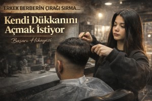 Erkek berberin çırağı Sırma, kendi dükkanını açmak istiyor