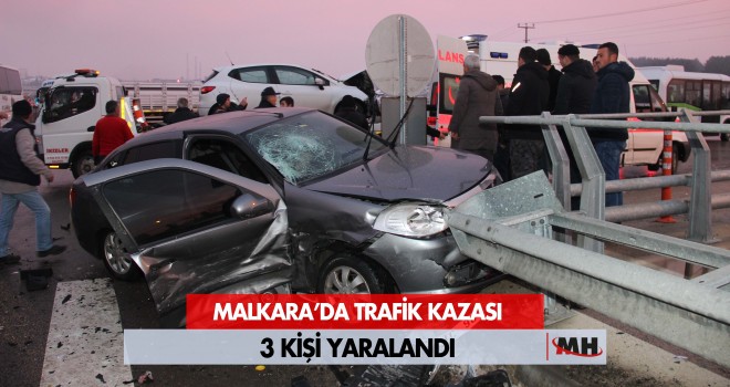 İKİ OTOMOBİL ÇARPIŞTI; 3 YARALI