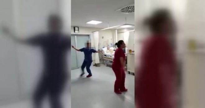 Hastanenin yoğun bakımında göbek attılar