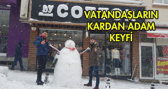 Malkara'da kardan adam keyfi