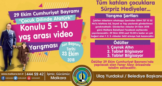 Çocuk Dilinde Atatürk Yarışması Düzenlenecek