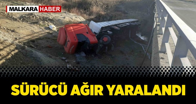 TIR Köprüden Uçtu. Sürücü Ağır Yaralandı