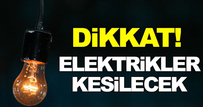 Dikkat Malkara'da 3 Gün Elektrikler Kesilecek!