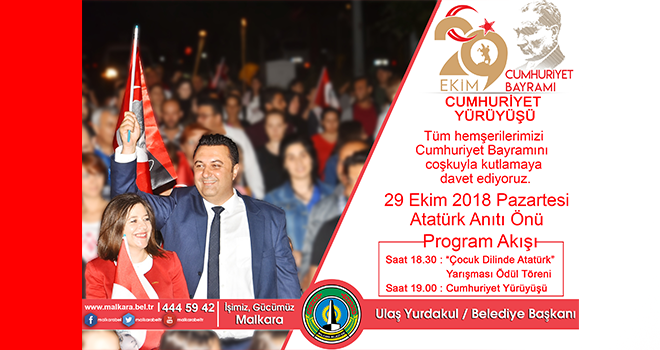 Malkara Belediyesi'nden 29 Ekim Cumhuriyet Yürüyüşü