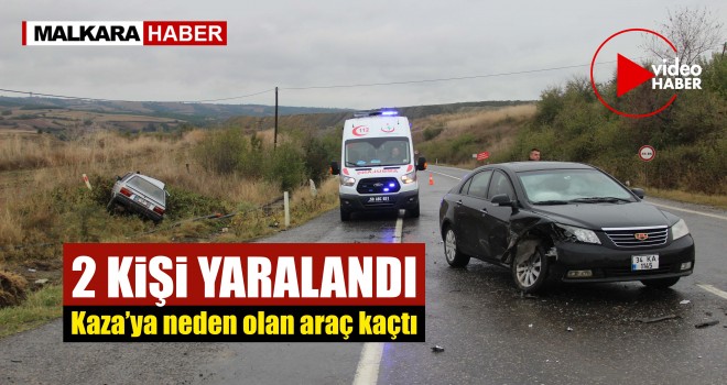 Malkara’da İki Otomobil Çarpıştı; 2 Yaralı