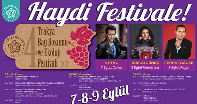 4. Trakya Bağ Bozumu ve Ekoloji Festivali programı belli oldu