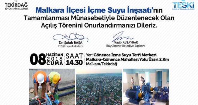 MALKARA SAĞLIKLI İÇME SUYUNA KAVUŞUYOR