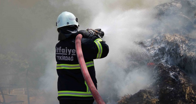 800 Adet Saman Balyası Kül Oldu