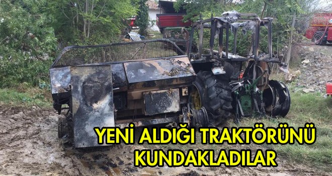 Yeni Aldığı Traktörünü Kundakladılar