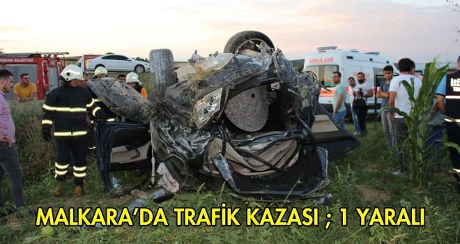 Takla Atan Otomobil'den Yaralı Olarak Kurtuldu