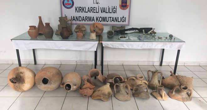 Uyuşturucu operasyonunda, tarih eserler çıktı