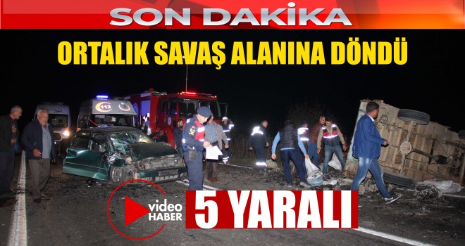 Patpat ile Otomobil Çarpıştı; 5 Yaralı