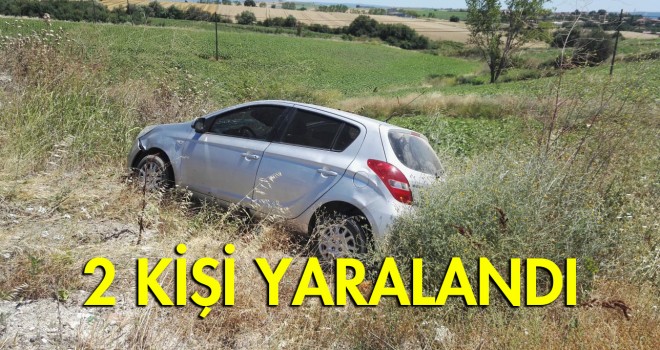 Otomobil Tarlaya Uçtu; 2 Yaralı