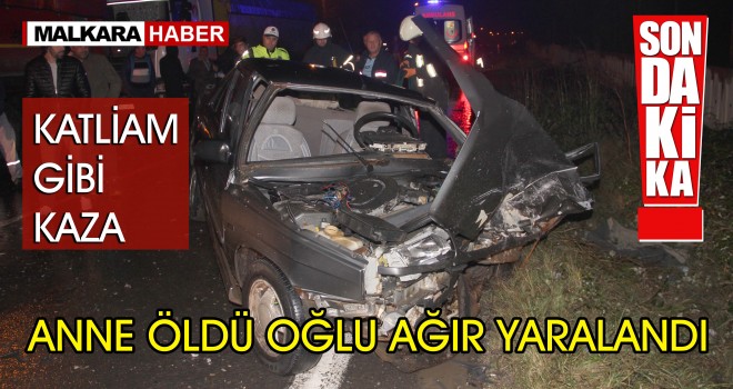 Malkara’da Feci Kaza; 1 Ölü 1 Yaralı