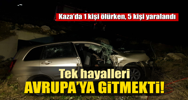 Göçmenleri Taşıyan Araç Kaza Yaptı; 1 Ölü